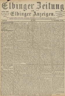 Elbinger Zeitung und Elbinger Anzeigen, Nr. 283 Freitag 3. Dezember 1886