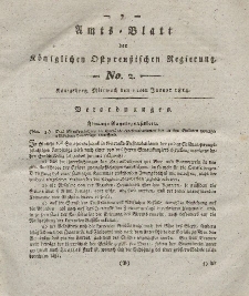 Amts-Blatt der Königlichen Preußischen Regierung zu Königsberg, Mittwoch, 12. Januar 1814, Nr. 2