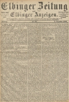 Elbinger Zeitung und Elbinger Anzeigen, Nr. 285 Sonntag 5. Dezember 1886