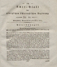 Amts-Blatt der Königlichen Preußischen Regierung zu Königsberg, Mittwoch, 9. März 1814, Nr. 10