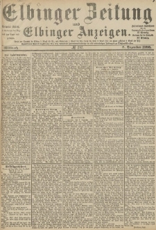 Elbinger Zeitung und Elbinger Anzeigen, Nr. 287 Mittwoch 8. Dezember 1886