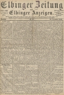 Elbinger Zeitung und Elbinger Anzeigen, Nr. 289 Freitag 10. Dezember 1886