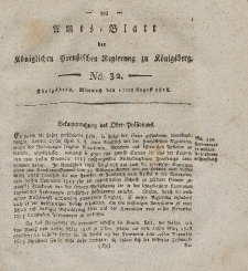Amts-Blatt der Königlichen Preußischen Regierung zu Königsberg, Mittwoch, 12. August 1818, Nr. 32
