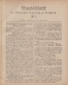 Amtsblatt der Königlichen Preußischen Regierung zu Bromberg, 5. Januar 1883, Nr. 1