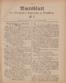 Amtsblatt der Königlichen Preußischen Regierung zu Bromberg, 12. Januar 1883, Nr. 2
