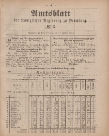 Amtsblatt der Königlichen Preußischen Regierung zu Bromberg, 19. Januar 1883, Nr. 3