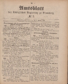 Amtsblatt der Königlichen Preußischen Regierung zu Bromberg, 2. Februar 1883, Nr. 5
