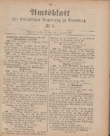 Amtsblatt der Königlichen Preußischen Regierung zu Brombergg, 9. Februar 1883, Nr. 6
