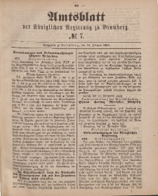 Amtsblatt der Königlichen Preußischen Regierung zu Bromberg, 16. Februar 1883, Nr. 7