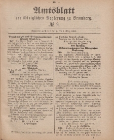 Amtsblatt der Königlichen Preußischen Regierung zu Bromberg, 2. März 1883, Nr. 9