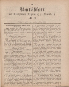 Amtsblatt der Königlichen Preußischen Regierung zu Bromberg, 9. März 1883, Nr. 10