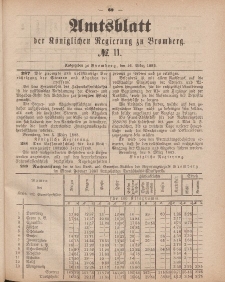 Amtsblatt der Königlichen Preußischen Regierung zu Bromberg, 16. März 1883, Nr. 11