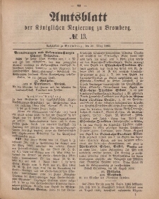 Amtsblatt der Königlichen Preußischen Regierung zu Bromberg, 30. März 1883, Nr. 13