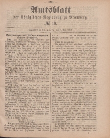 Amtsblatt der Königlichen Preußischen Regierung zu Bromberg, 4. Mai 1883, Nr. 18