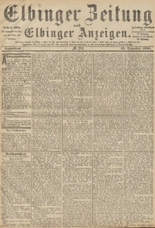 Elbinger Zeitung und Elbinger Anzeigen, Nr. 296 Sonnabend 18. Dezember 1886