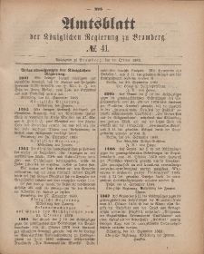 Amtsblatt der Königlichen Preußischen Regierung zu Bromberg, 12. Oktober 1883, Nr. 41