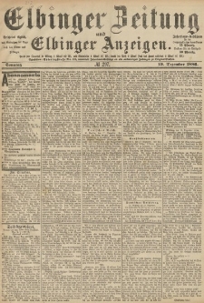 Elbinger Zeitung und Elbinger Anzeigen, Nr. 297 Sonntag 19. Dezember 1886