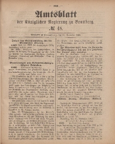 Amtsblatt der Königlichen Preußischen Regierung zu Bromberg, 30. November 1883, Nr. 48
