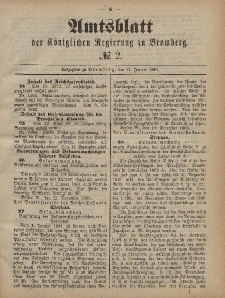 Amtsblatt der Königlichen Preußischen Regierung zu Bromberg, 11. Januar 1884, Nr. 2