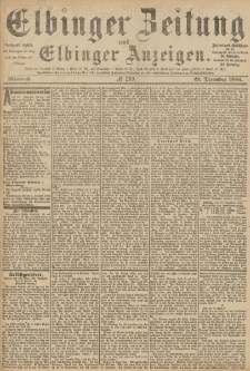 Elbinger Zeitung und Elbinger Anzeigen, Nr. 299 Mittwoch 22. Dezember 1886