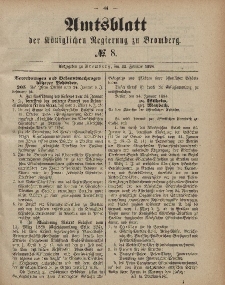 Amtsblatt der Königlichen Preußischen Regierung zu Bromberg, 22. Februar 1884, Nr. 8