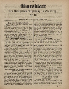 Amtsblatt der Königlichen Preußischen Regierung zu Bromberg, 7. März 1884, Nr. 10