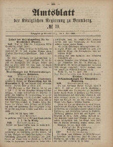 Amtsblatt der Königlichen Preußischen Regierung zu Bromberg, 9. Mai 1884, Nr. 19