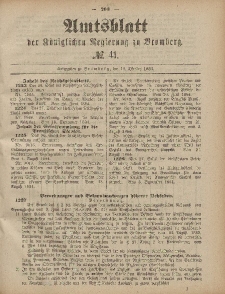 Amtsblatt der Königlichen Preußischen Regierung zu Bromberg, 10. Oktober 1884, Nr. 41