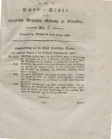 Amts-Blatt der Königlichen Preußischen Regierung zu Königsberg, Mittwoch, 17. Februar 1830, Nr. 7