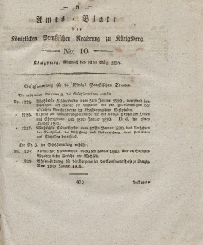 Amts-Blatt der Königlichen Preußischen Regierung zu Königsberg, Mittwoch, 10. März 1830, Nr. 10