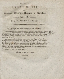 Amts-Blatt der Königlichen Preußischen Regierung zu Königsberg, Mittwoch, 17. März 1830, Nr. 11