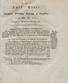 Amts-Blatt der Königlichen Preußischen Regierung zu Königsberg, Mittwoch, 14. April 1830, Nr. 15
