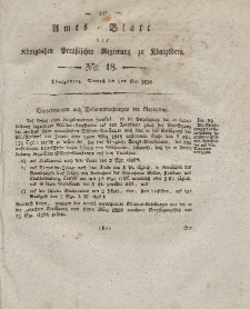 Amts-Blatt der Königlichen Preußischen Regierung zu Königsberg, Mittwoch, 5. Mai 1830, Nr. 18