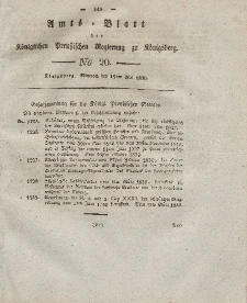 Amts-Blatt der Königlichen Preußischen Regierung zu Königsberg, Mittwoch, 19. Mai 1830, Nr. 20