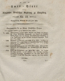 Amts-Blatt der Königlichen Preußischen Regierung zu Königsberg, Mittwoch, 9. Juni 1830, Nr. 23