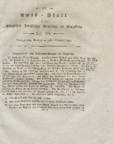 Amts-Blatt der Königlichen Preußischen Regierung zu Königsberg, Mittwoch, 22. September 1830, Nr. 38
