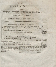 Amts-Blatt der Königlichen Preußischen Regierung zu Königsberg, Mittwoch, 29. Dezember 1830, Nr. 52