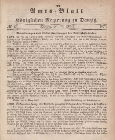 Amts-Blatt der Königlichen Regierung zu Danzig, 20. März 1867, Nr. 12