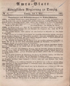 Amts-Blatt der Königlichen Regierung zu Danzig, 1. Mai 1867, Nr. 18