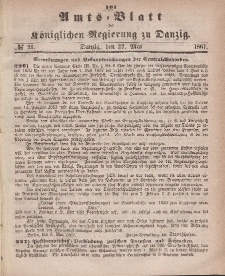 Amts-Blatt der Königlichen Regierung zu Danzig, 22. Mai 1867, Nr. 21