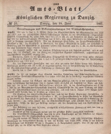Amts-Blatt der Königlichen Regierung zu Danzig, 19. Juni 1867, Nr. 25