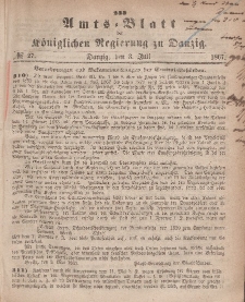 Amts-Blatt der Königlichen Regierung zu Danzig, 3. Juli 1867, Nr. 27
