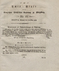Amts-Blatt der Königlichen Preußischen Regierung zu Königsberg, Mittwoch, 5. März 1828, Nr. 10