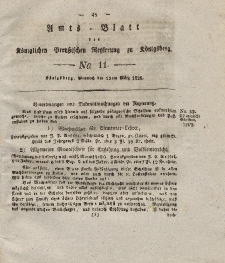 Amts-Blatt der Königlichen Preußischen Regierung zu Königsberg, Mittwoch, 12. März 1828, Nr. 11