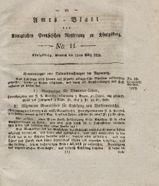 Amts-Blatt der Königlichen Preußischen Regierung zu Königsberg, Mittwoch, 12. März 1828, Nr. 11