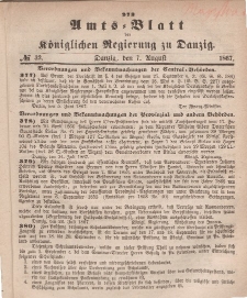 Amts-Blatt der Königlichen Regierung zu Danzig, 7. August 1867, Nr. 32
