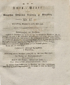 Amts-Blatt der Königlichen Preußischen Regierung zu Königsberg, Mittwoch, 23. April 1828, Nr. 17