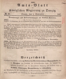 Amts-Blatt der Königlichen Regierung zu Danzig, 4. September 1867, Nr. 36