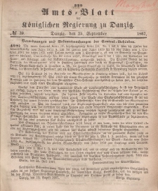 Amts-Blatt der Königlichen Regierung zu Danzig, 25. September 1867, Nr. 39