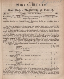 Amts-Blatt der Königlichen Regierung zu Danzig, 30. Oktober 1867, Nr. 44